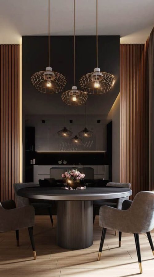 Gray Dining Table Under Pendant Lamps.jpg